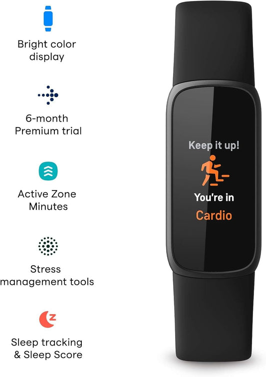 Fitness and Wellness-Tracker with Stress Management, Sleep-Tracking and 24/7 Heart Rate, One Size S L Bands Included, Lunar White/Soft Gold Stainless Steel, 1 Count