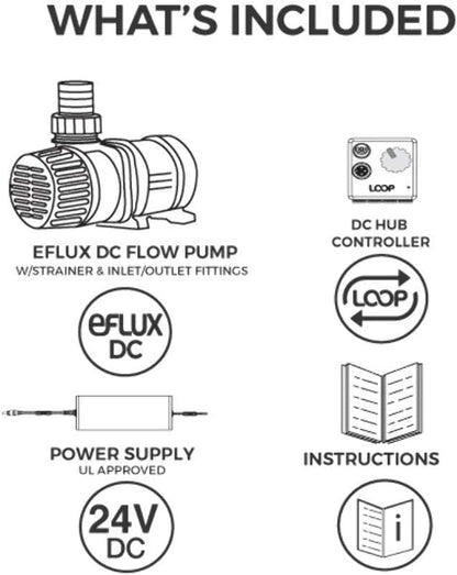 DC Flow Pump with Control 3170 GPH | Loop Controllable Aquarium DC Return 635-3170 GPH | Quiet, Submersible or External | Fish Tank, Sump, Pond, Freshwater and Saltwater Marine Use