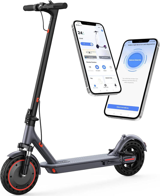 Electric Scooter, 350W/500W Powerful Motor, 8.5"/10" Solid Tires, 19/22Mph, 28/21/12 Miles Range,Dual Braking