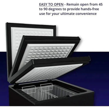 Chest Freezer – 3.5 Cu Ft with 2 Removable Baskets – Reach In Freezer Chest – Quiet Compact Freezer – 7 Temperature Settings – Black