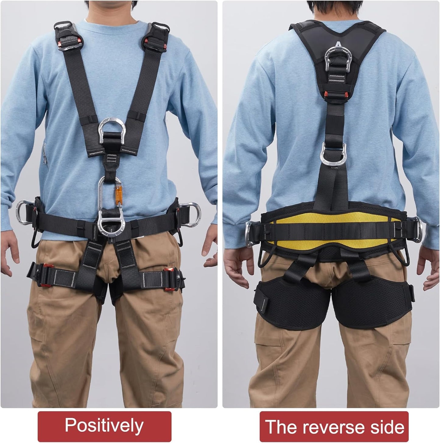 Full Body Climbing Harness Can Be Inverted Thicken Widen Protect Waist Safety Harness Tree Work Rock Climbing Mountaineering Rescuing Work at Height