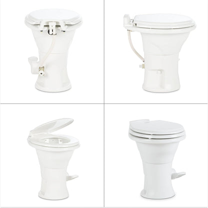 Dometic 310 RV Toilet, Oblong, PowerFlush, White
