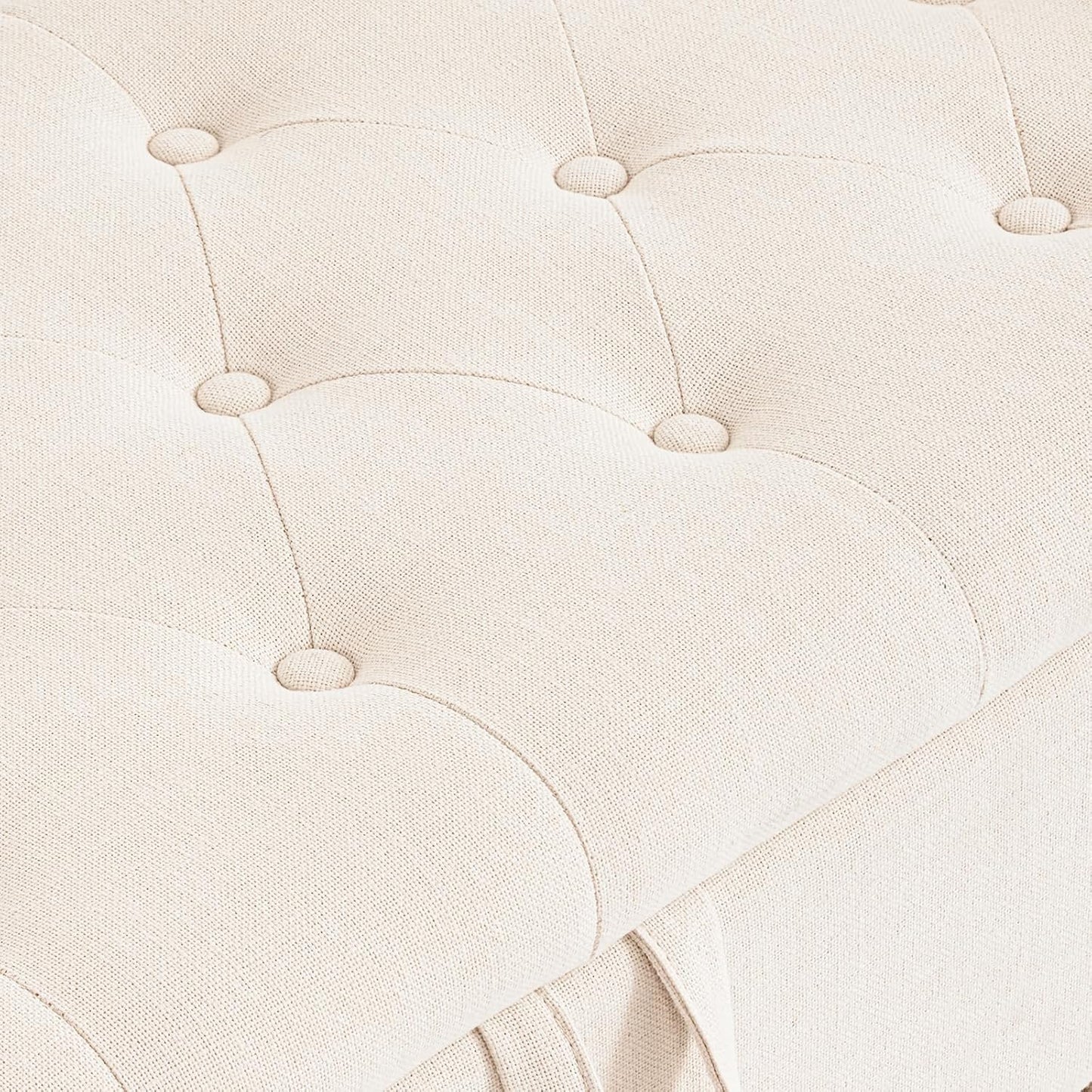 Furniliving Modern Storage Ottoman Bench, Sherpa Ottoman End of Bed Bench with Solid Wood Legs Upholstered Ottoman Benches with Storage Indoor Bench for Living Room with Rolled Arm, Entryway, White