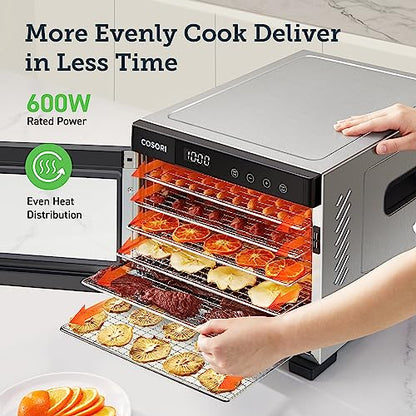 COSORI Food Dehydrator for Jerky, Large Drying Space with 6.48ft, 600W Dehydrated Dryer