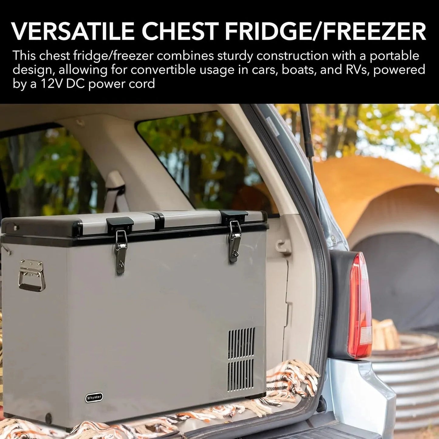 FM-65G 65 Quart Portable Refrigerator and Deep, AC 110V/ DC 12V, Real Chest Freezer for Car, Home, Camping, and RV with-8F to 50F Temperature Range, Gray, One Size
