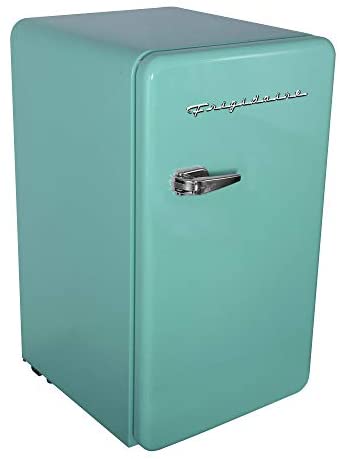 FRIGIDAIRE EFR372-BLACK 3.2 Cu Ft Black Retro Compact Rounded Corner Premium Mini Fridge