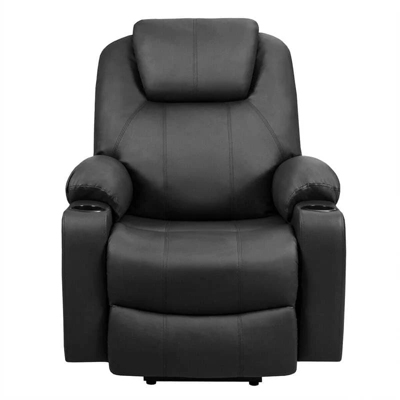 Electric Power Lift Recliner Leather Massage Reclining Sofa Elderly Lift Chair With Lumbar Heating Amp 8 Vibrating Nodes Cup Holder Usb Port - Comfortable And Ergonomic Design