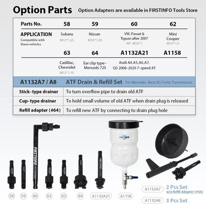 Patented 10L Automatic Transmission Fluid Pump ATF Refill System Dispenser Extractor with 21 Pcs ATF Filler Adapters&Refilling Funnel + Drainer and Refill Kit