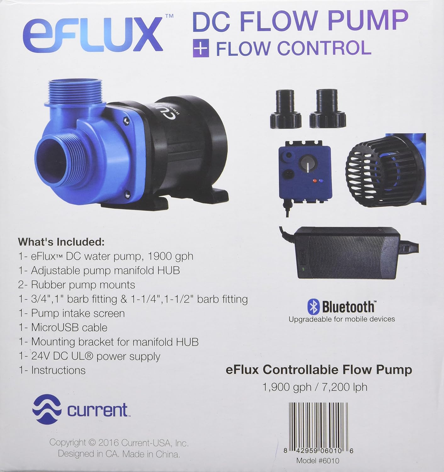 DC Flow Pump with Control 3170 GPH | Loop Controllable Aquarium DC Return 635-3170 GPH | Quiet, Submersible or External | Fish Tank, Sump, Pond, Freshwater and Saltwater Marine Use