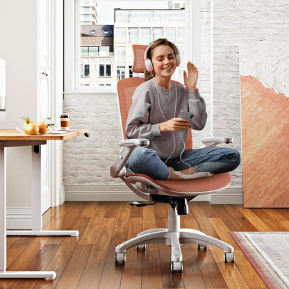 GABRYLLY Ergonomic Office Chair, High Back Home Desk Chair with Headrest, Flip-Up Arms, 90-120° Tilt Lock and Wide Cushion, Big and Tall Mesh Chairs for Man Woman, Black Task Chair