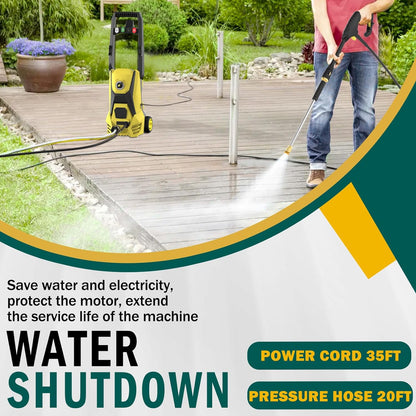 Electric Pressure Washer - 4200PSI Electric Power Washer with 20FT Hose, 35FT Power Cord, 4 Nozzles, High Pressure Washer for Cars, Fences, Patios, Driveways
