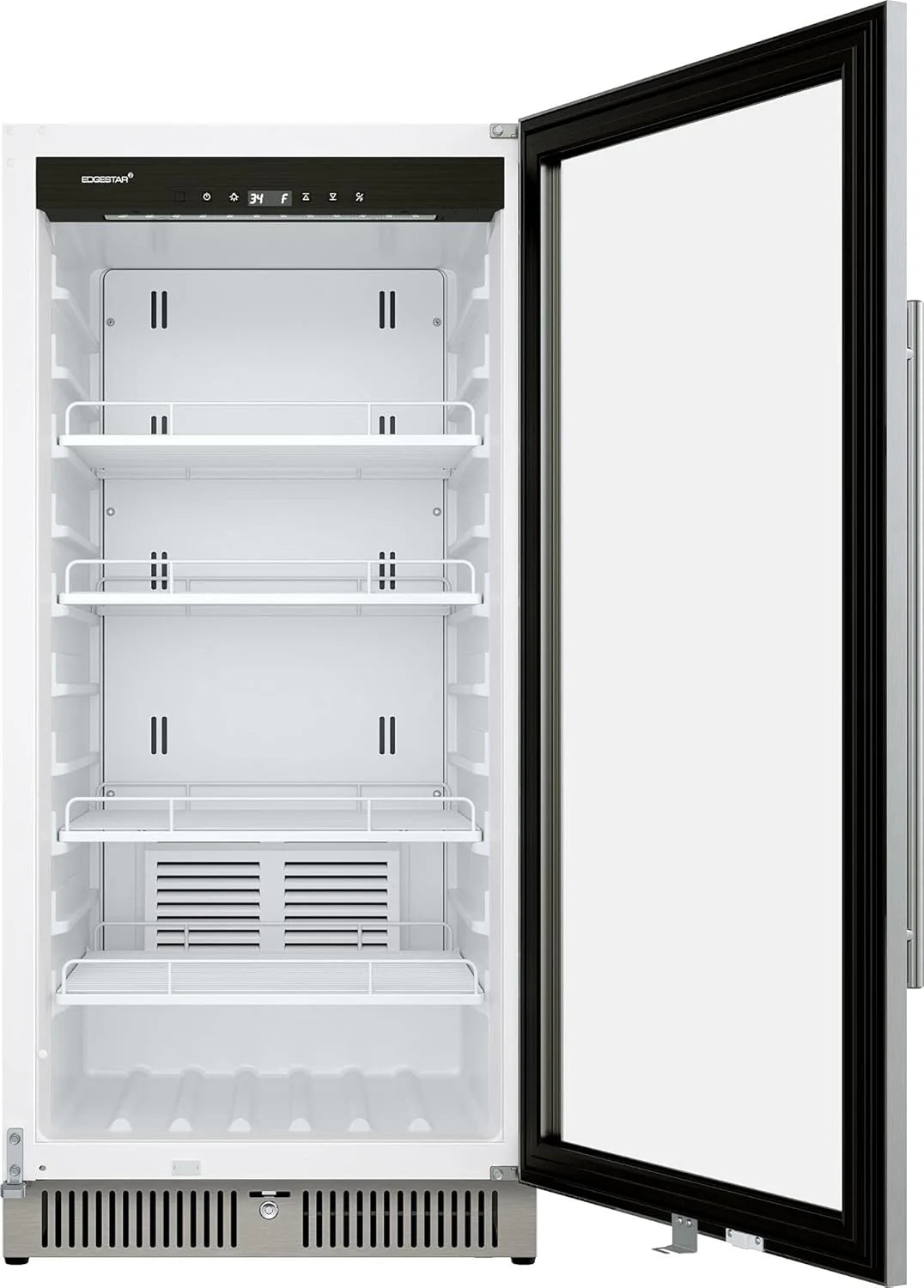 EdgeStar VBM101 22" Wide 10.1 Cu. Ft. Commercial Beverage Merchandiser – Stainless Steel, Temp Alarm, Reversible Door