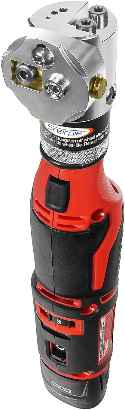 DXCL Hand-Held Cordless Tungsten Sharpener Grinder, Adjustable 15°- 45°, Diamond Ground Tapers (Auburn Red/Auburn R