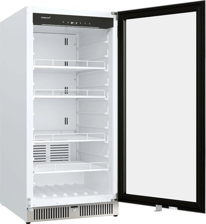 EdgeStar VBM101 22" Wide 10.1 Cu. Ft. Commercial Beverage Merchandiser – Stainless Steel, Temp Alarm, Reversible Door