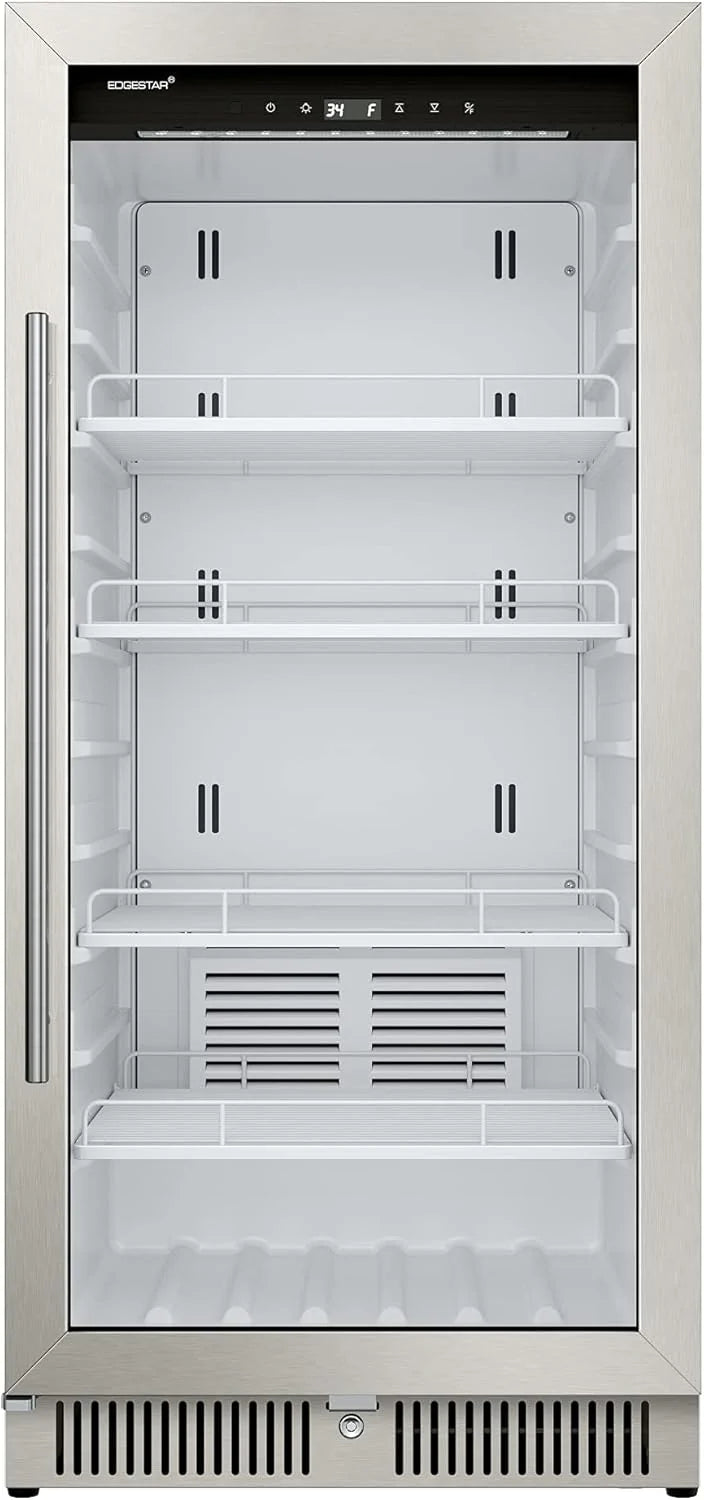 EdgeStar VBM101 22" Wide 10.1 Cu. Ft. Commercial Beverage Merchandiser – Stainless Steel, Temp Alarm, Reversible Door