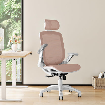 GABRYLLY Ergonomic Office Chair, High Back Home Desk Chair with Headrest, Flip-Up Arms, 90-120° Tilt Lock and Wide Cushion, Big and Tall Mesh Chairs for Man Woman, Black Task Chair