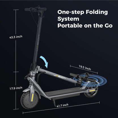 Electric Scooter, 500W Peak Motor, Up to 15.5 MPH, 19 Miles Ranges Foldable Electric Kick Scooter with Dual Braking System, Adults/Youth E Scooter for Commute