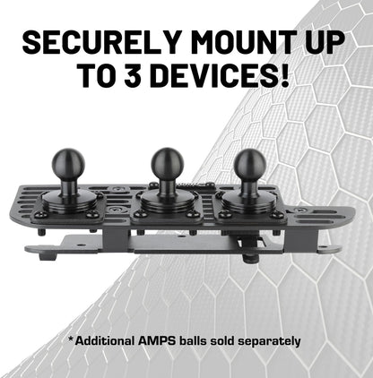 Dash Mount Cell Phone Holder RAM Truck Compatible (2019+ 1500, 2500, 3500 and TRX) with 20mm Ball Mount - Compatible with iPhone and Android Smartphones (Dual Ball with 2 Phone Holders)