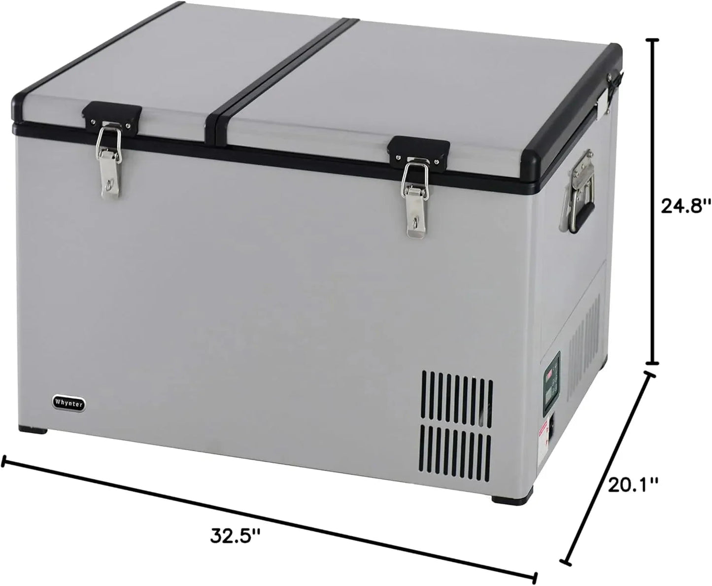 FM-65G 65 Quart Portable Refrigerator and Deep, AC 110V/ DC 12V, Real Chest Freezer for Car, Home, Camping, and RV with-8F to 50F Temperature Range, Gray, One Size