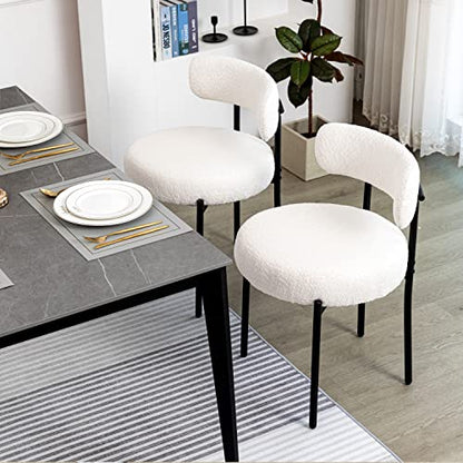 DYHOME White Dining Chairs Set of 4, Mid-Century Modern Dining Chairs, Kitchen Dining Room Chairs