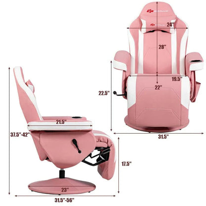 Pu Leather Massage Gaming Chair Ergonomic High Back Racing Style Gaming Recliner With Adjustable Backrest Amp Footrest Cup Holder Side Pouch - Comfortable And Ergonomic Design