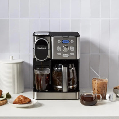 Cuisinart Coffee Maker, 12 Cup Glass Carafe, Automatic Hot & Iced Coffee Maker, Single Server Brewer, Stainless Steel, SS 16