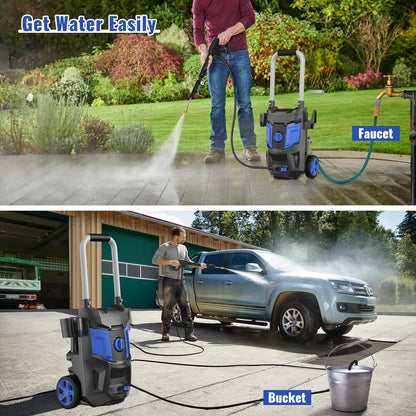 Electric Pressure Washer - 4200PSI Max 2.8GPM with 25FT Hose,35FT Cord High Power Washers Powered 4 Nozzles for Patios Car Garden